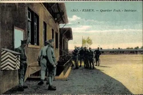 Ak Essen im Ruhrgebiet, Soldaten, Quartier Foch, Innenansicht
