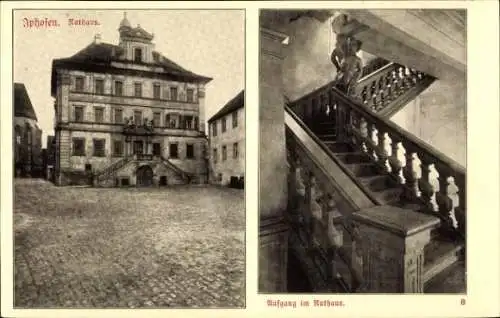 Ak Iphofen in Unterfranken, Rathaus, Treppe im Rathaus