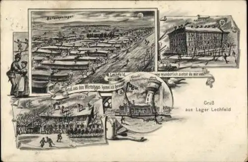 Ak Lagerlechfeld Graben Schwaben, Fliegerhorst Lechfeld, Historische Szenen, Wirtshaus, Backenlag