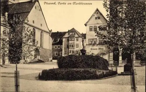 Ak Pößneck im Saale Orla Kreis Thüringen, Marktbrunnen, Geschäft Ifftner