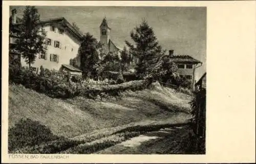 Künstler Ak Neumann J.,Füssen Bad Faulenbach,Kirche,Ort