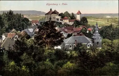 Ak Elgersburg in Thüringen, Burg, Häuser, Bäume, Gipfel, ländliche Landschaft, 