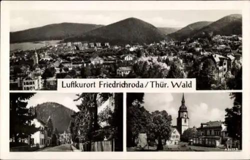 Ak Friedrichroda im Thüringer Wald, Blick auf  Thüringer Wald, Kirchen, Villen