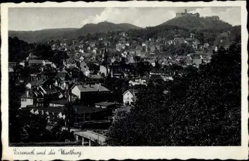 Ak Lutherstadt Eisenach Thüringen, Stadtansicht, Wartburg