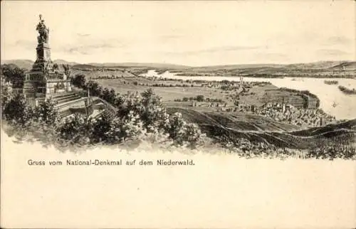 Ak Rüdesheim am Rhein, Niederwald Nationaldenkmal