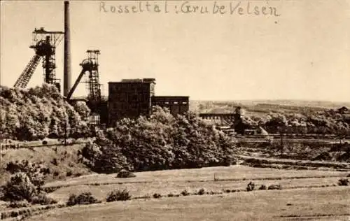 Ak Klarenthal Saarbrücken im Saarland, Rosseltal mit Grube Velsen, Fördertürme