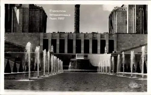 Ak Paris XVI Trocadéro, Exposition Internationale 1937, Bassins und Fontaines, Trocadéro