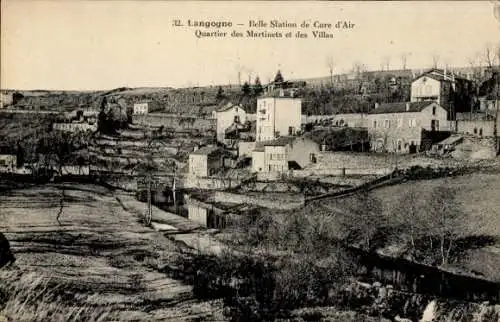 Ak Langogne Lozère, Aussicht auf  Quartier Martinets, ruhige Landschaft