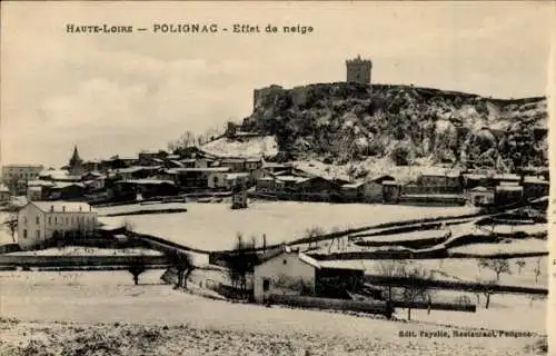 Ak Polignac Haute Loire, Effet de neige