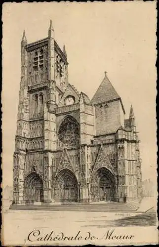 Ak Meaux Seine-et-Marne, Kathedrale