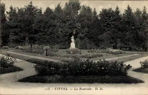 Ak Vittel Lothringen Vosges, Roseraie