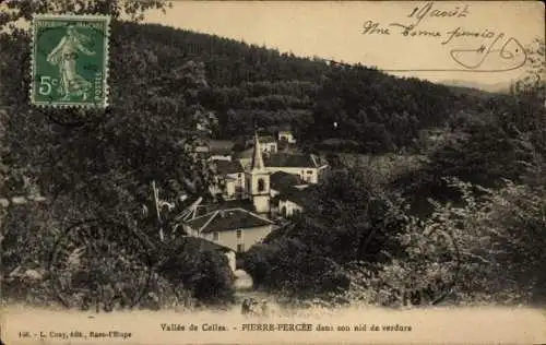 Ak Pierre Percée Meurthe et Moselle, Kirche, Panorama