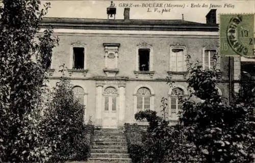 Ak Grez-en-Bouere Mayenne, Ecole des Jeunes Filles