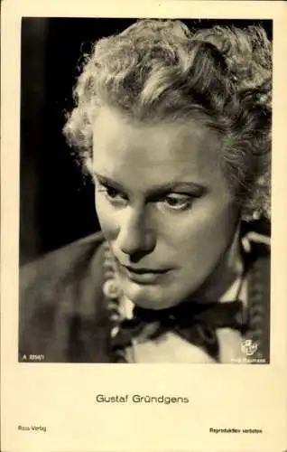 Ak Schauspieler Gustaf Gründgens, Portrait, Terra Film, Ross Verlag A 3254 1