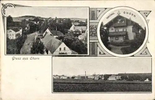 Ak Ohorn in Sachsen, Gruss aus  Forsthaus, Landschaftsbilder,  