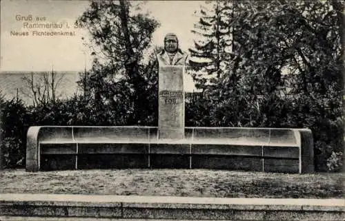 Ak Rammenau Sachsen, Fichtendenkmal, Büste, Parklandschaft, Grüße aus Rammenau