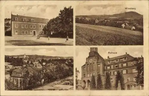 Ak Freital in Sachsen, Rathaus, Windberg, Krille's Gasthof Döhlen, Inh. Karl Hälsig