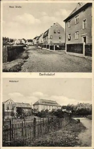 Ak Berthelsdorf Liebstadt im Erzgebirge, Neue Straße, Mitteldorf