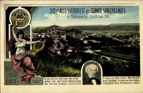 Ak Tübingen am Neckar, 30. Allg. Liederfest des Schwäbischen Sängerbundes 1913, Ludwig Uhland