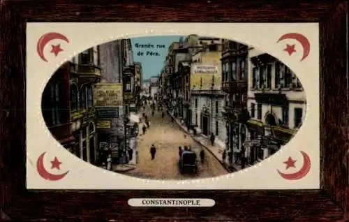 Passepartout Ak Konstantinopel Istanbul Türkei, Grande rue de Pera, Geschäfte