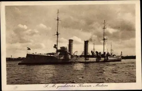 Ak Deutsches Kriegsschiff SMS Medusa, geschützter Kreuzer, Kaiserliche Marine