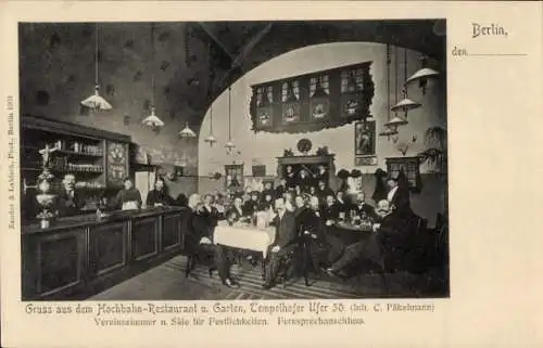 Ak Berlin Friedrichshain Kreuzberg, Hochbahn-Restaurant, Tempelhofer Ufer 30