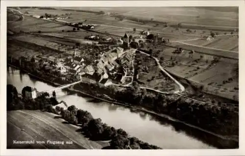 Ak Kaiserstuhl am Rhein Kt. Aargau Schweiz?, Fliegeraufnahme