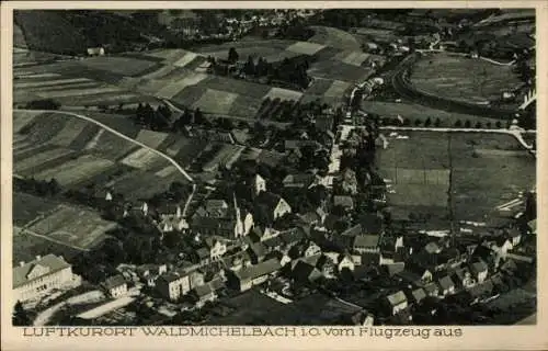 Ak Waldmichelbach Wald Michelbach im Odenwald Hessen, Fliegeraufnahme
