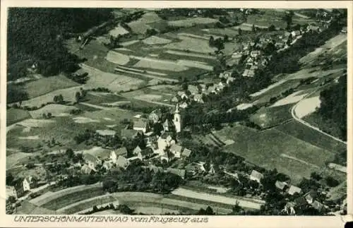 Ak Unterschönmattenwag Unter Schönmattenwag Wald Michelbach im Odenwald Hessen, Fliegeraufnahme