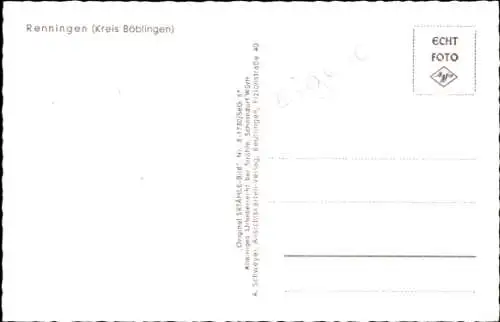 Ak Renningen in Württemberg, Fliegeraufnahme