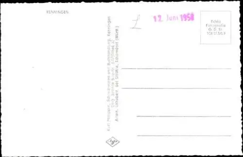 Ak Renningen in Württemberg, Fliegeraufnahme