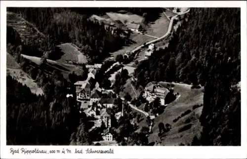 Ak Bad Rippoldsau Schapbach im Schwarzwald, Luftaufnahme von  Schwarzwald, 600 m, Schwarz-Weiß Fo