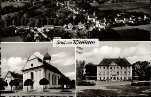 Ak Risstissen Rißtissen Ehingen an der Donau Oberschwaben, Luftaufnahme, Kirche, Gebäude, Landsch