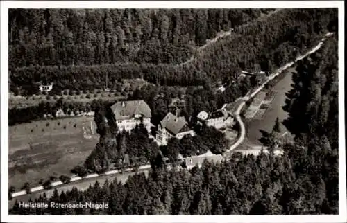 Ak Rötenbach Nagold im Schwarzwald, Fliegeraufnahme, Heilstätte