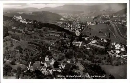 Ak Rötteln Haagen Lörrach in Baden,  Röffler-Schloß, Blick ins Wiesental