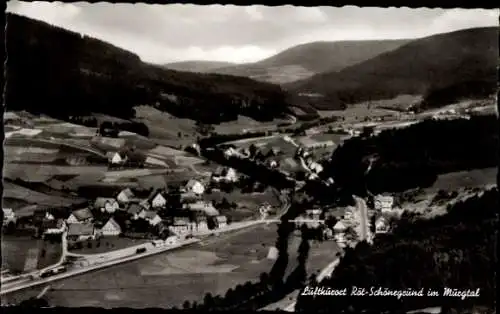 Ak Schönegründ Röt Baiersbronn im Schwarzwald, Fliegeraufnahme