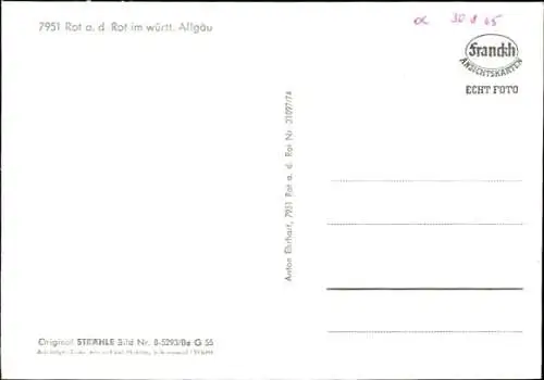 Ak Rot an der Rot in Württemberg, Luftaufnahme eines Dorfes, Kirchengebäude, weitläufige Felder