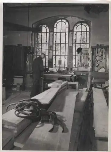 Original Foto Berlin Kreuzberg, Viktoriapark, Werkstatt, um 1945/46, ca. 13 x 18 cm