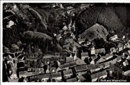 Ak Wippra Harz Sangerhausen, Fliegeraufnahme der Stadt