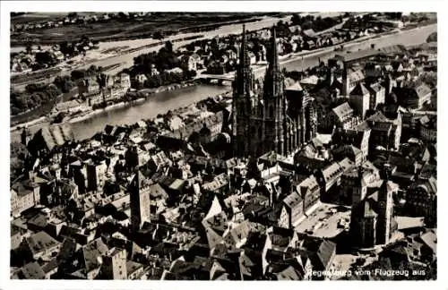 Ak Regensburg an der Donau Oberpfalz, Fliegeraufnahme