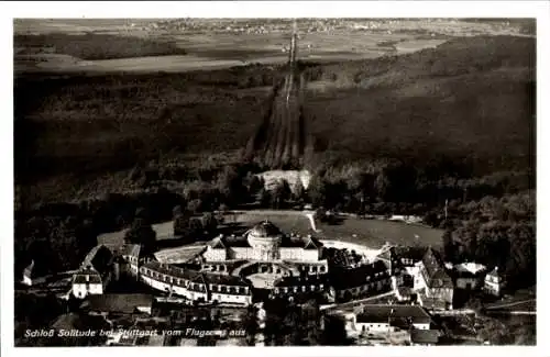 Ak Stuttgart, Schloss Solitude, Fliegeraufnahme