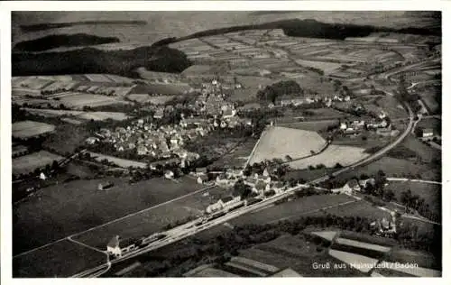 Ak Helmstadt Bargen in Baden, Fliegeraufnahme