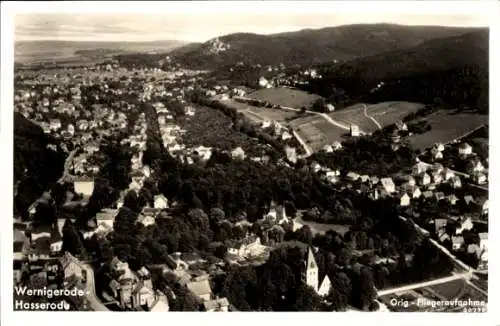 Ak Hasserode Wernigerode im Harz, Fliegeraufnahme