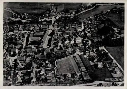 Ak Eichendorf in Niederbayern, Luftaufnahme, Häuser, Landschaft, Wolken, Baumreihen
