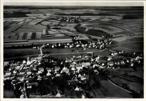 Ak Mietingen Oberschwaben, Luftaufnahme von  ländliche Umgebung, Wohnhäuser, Felder, Strukturen