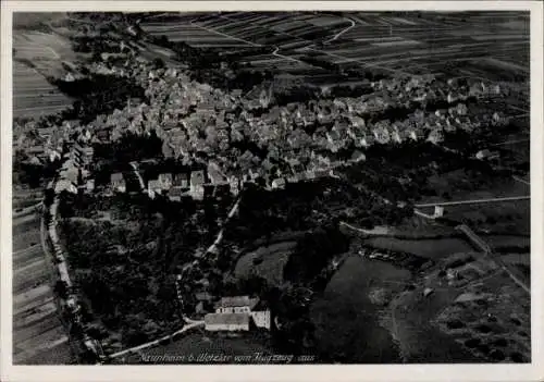 Ak Naunheim Wetzlar an der Lahn, Luftaufnahme von Naunheim, Häuser, Landschaft