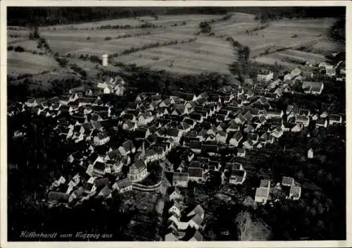 Ak Hüffenhardt in Baden, Luftaufnahme von  viele Dächer, ländliche Umgebung