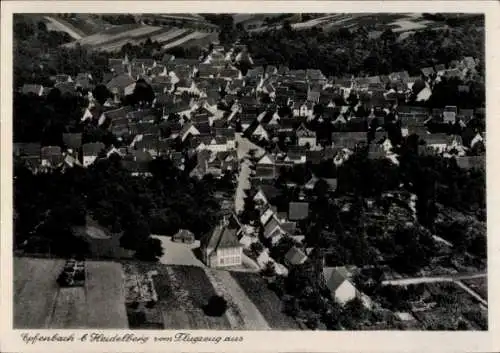 Ak Epfenbach im Kraichgau Baden, Luftaufnahme von  Blick auf zahlreiche Dächer und Umgebung