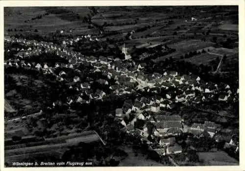 Ak Wössingen Walzbachtal in Baden, Fliegeraufnahme
