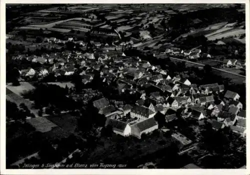 Ak Ittlingen im Kraichgau, Luftaufnahme von Ittlingen, Häuser und Felder
